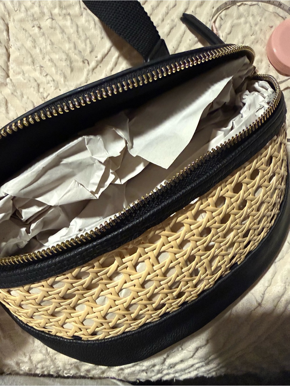 Target Black and Natural Woven Crossbody Bag - Picture 4 of 5